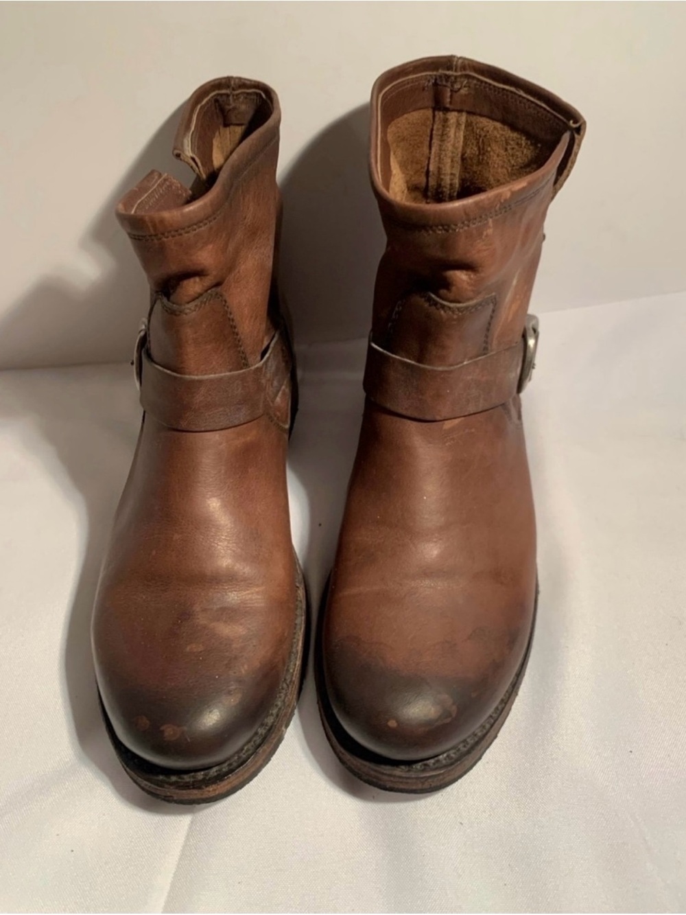 Frye Womens Veronica Distressed Brown
Leather Ankle Boots Size 9.5